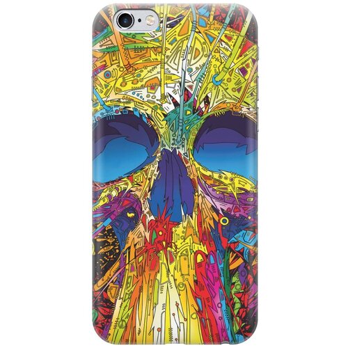 фото Re:paчехол - накладка artcolor для apple iphone 6s / 6 с принтом "череп красок"