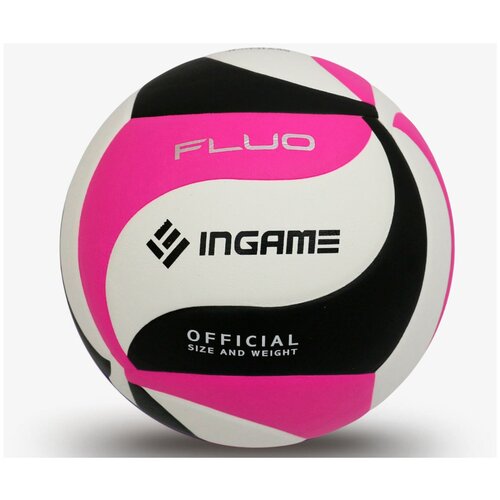 фото Мяч волейбольный ingame fluo цв.черный белый розовый