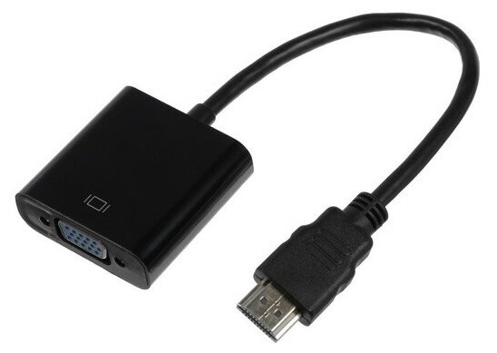 Переходник LuazON ADP-1, HDMI-VGA, провод 0.2 м, чёрный 3015682