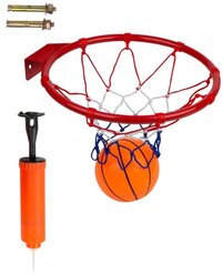 Набор кольцо баскетбольное металлическое с мячом и насосом