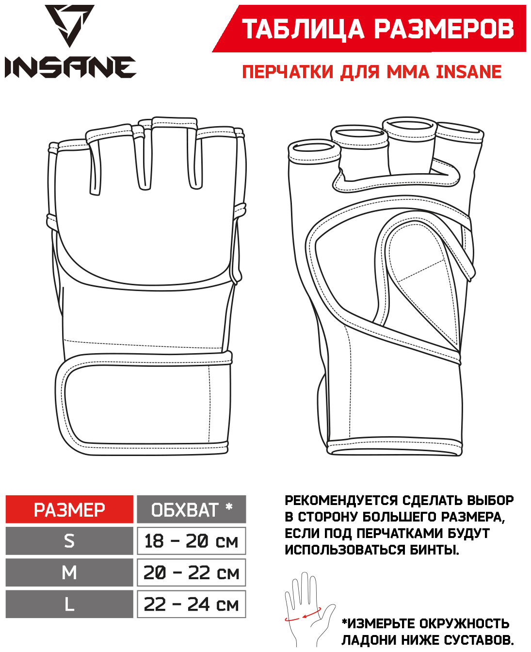 Перчатки для Insane Mma Eagle, пу, красный, M - фотография № 10