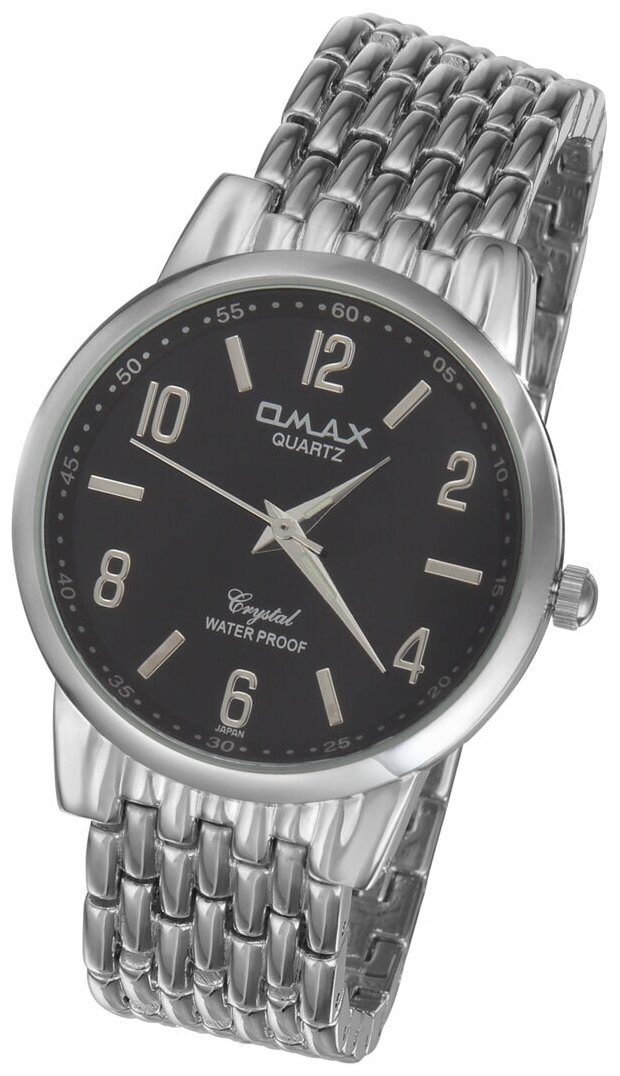 Наручные часы на браслете Omax HBJ 133-1-2 цвет серебристый с черным циферблатом