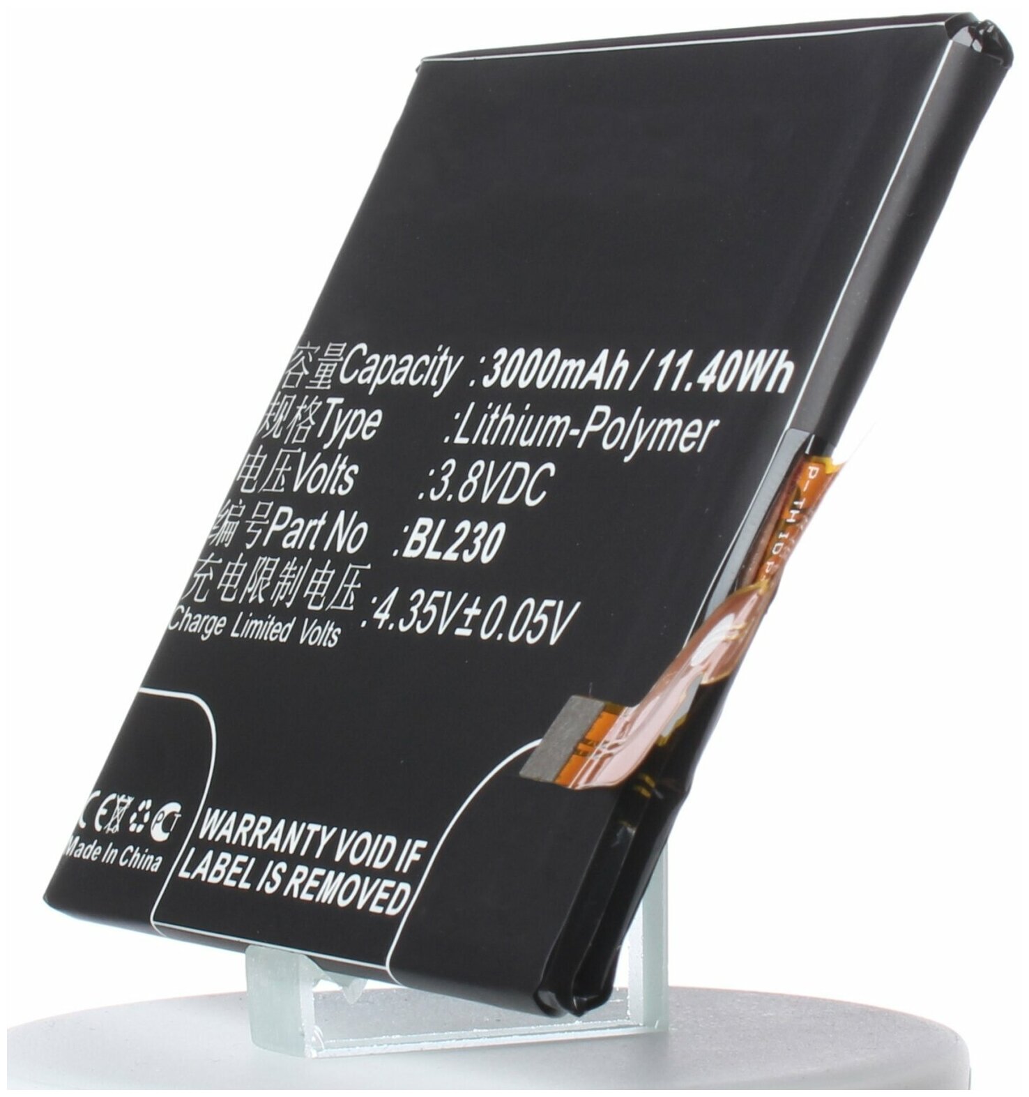 Аккумулятор iBatt iB-U1-M966 3000mAh для Lenovo VIBE Z2, Vibe Z2, VIBE Z2t, VIBE Z2w,