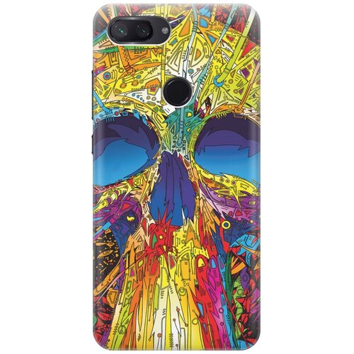 фото Re:pa накладка transparent для xiaomi mi 8 lite с принтом "череп красок"