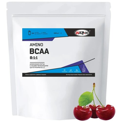 фото Watt nutrition bcaa 8:1:1, вишня, 1 кг. watt-n