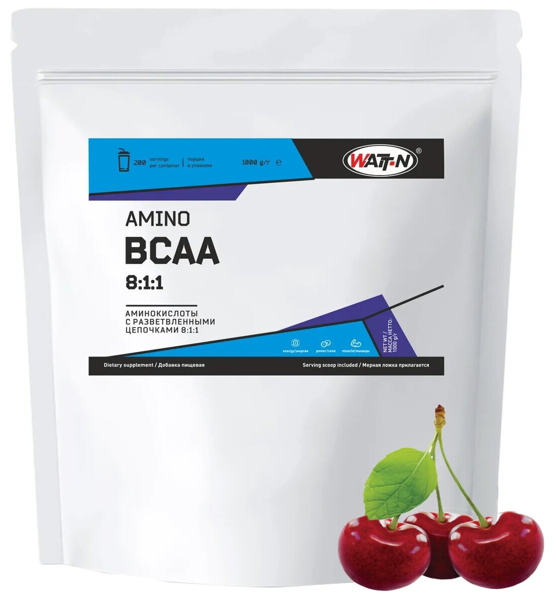 WATT NUTRITION BCAA 8:1:1, вишня, 1 кг.