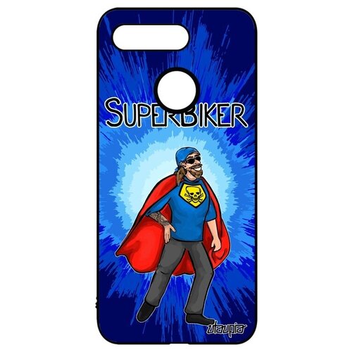 фото Модный чехол на смартфон // honor v20 / view 20 // "супербайкер" веселый мотард, utaupia, синий