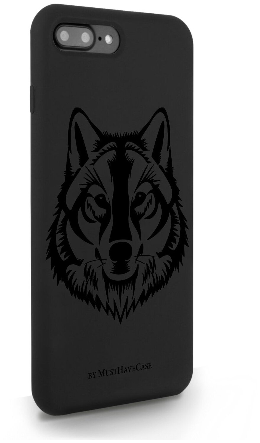 Черный силиконовый чехол MustHaveCase для iPhone 7/8 Plus Волк для Айфон 7/8 Плюс