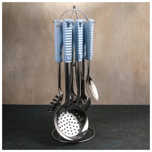 фото Набор кухонных принадлежностей моренс, 6 предметов, на подставке 4684528 . yandex market