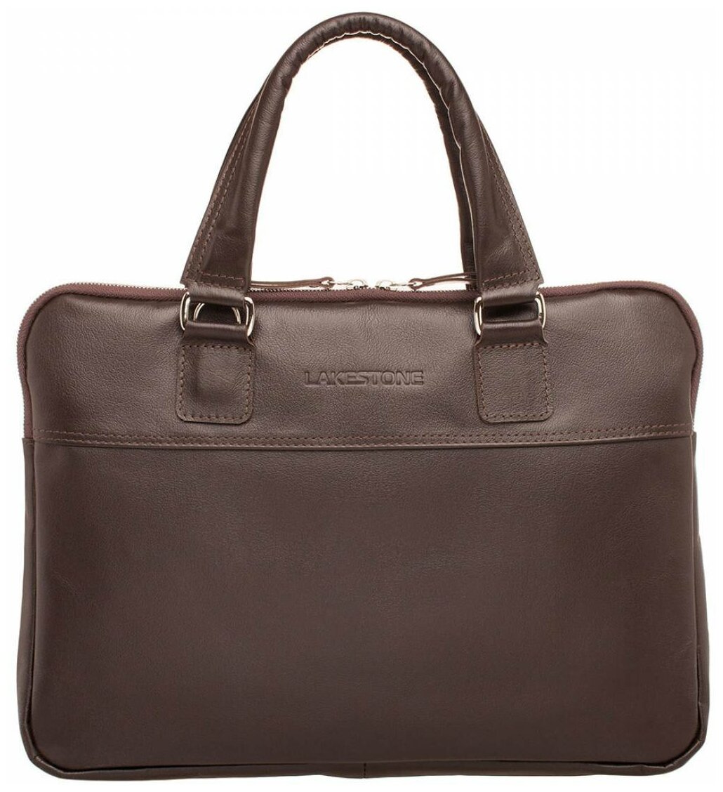 Деловая сумка для ноутбука Anson Brown мужская кожаная коричневая
