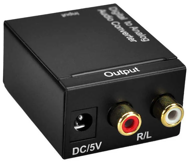 Конвертер звуковой с оптики (S/PDIF) на тюльпаны (AV, RCA) с питанием