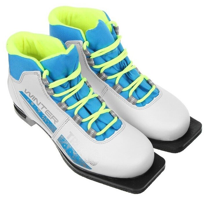 Trek Ботинки лыжные женские TREK Winter 3 NN75, цвет белый, лого синий, размер 30