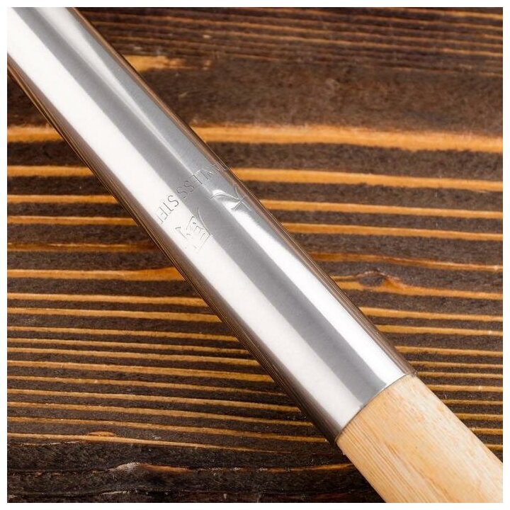 Поварешка для казана узбекская 52см, светлая деревянная ручка - фотография № 4