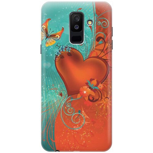 фото Gosso ультратонкий силиконовый чехол-накладка для samsung galaxy a6 plus (2018) с принтом "сердце и бабочка"