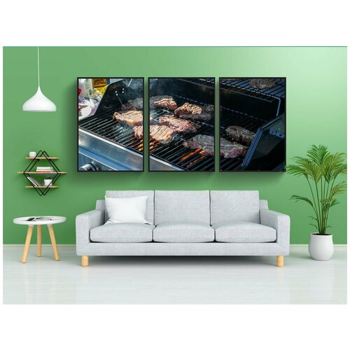 фото Набор модулных постеров для интерьера "барбекю, лето, газ" 60x90 см. в тубусе, без рамки lotsprints