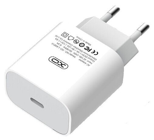 Сетевое зарядное устройство Адаптер Блок питания XO L40 PD 18W Type-C USB-C белое