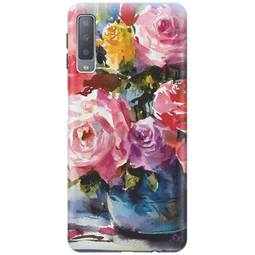 фото Re:paчехол - накладка artcolor для samsung galaxy a7 (2018) с принтом "акварельный букет цветов"