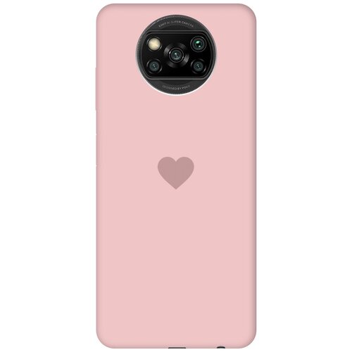 фото Силиконовая чехол-накладка silky touch для xiaomi poco x3 с принтом "heart" розовая gosso