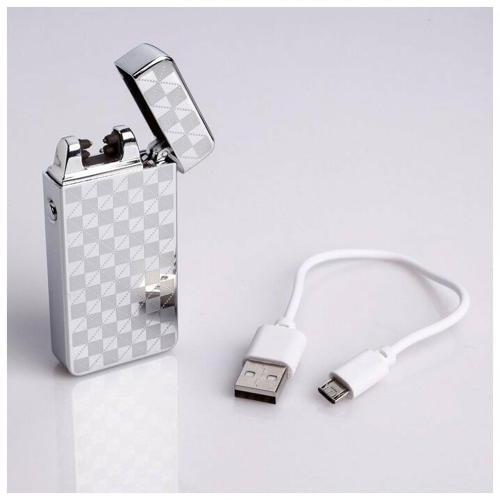 Подарки Дуговая USB зажигалка "Шахматка" - фотография № 4