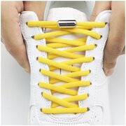 Шнурки эластичные с фиксатором для обуви без завязок для кроссовок / кед / ботинок / желтые