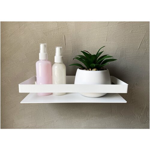 Полка для ванной комнаты / Полка настенная белая 25 см