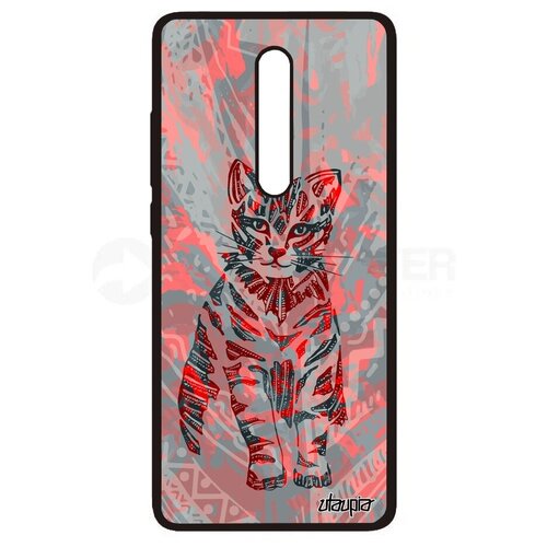 фото Защитный чехол на смартфон // xiaomi mi 9t // "кот" дикий стиль, utaupia, розовый