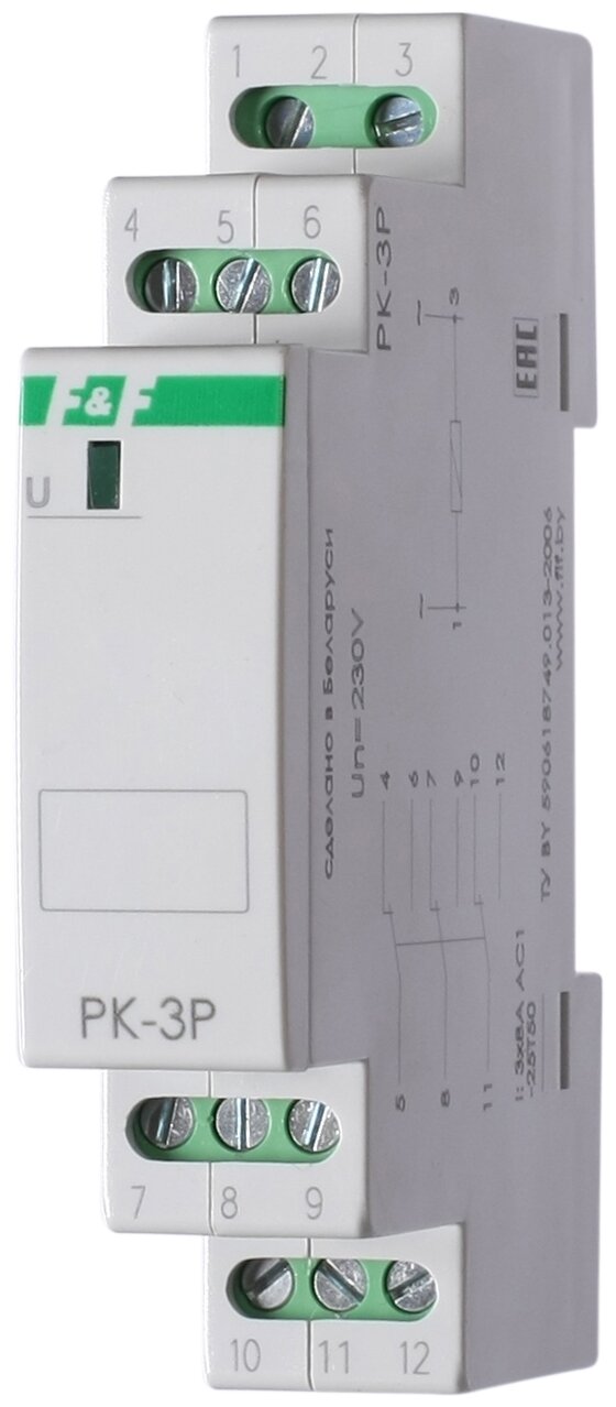 Реле промежуточное F&F PK-3P/Un220V