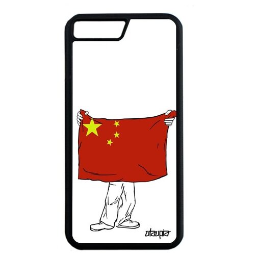 фото Противоударный чехол для // iphone 8 plus // "флаг китая с руками" патриот страна, utaupia, белый