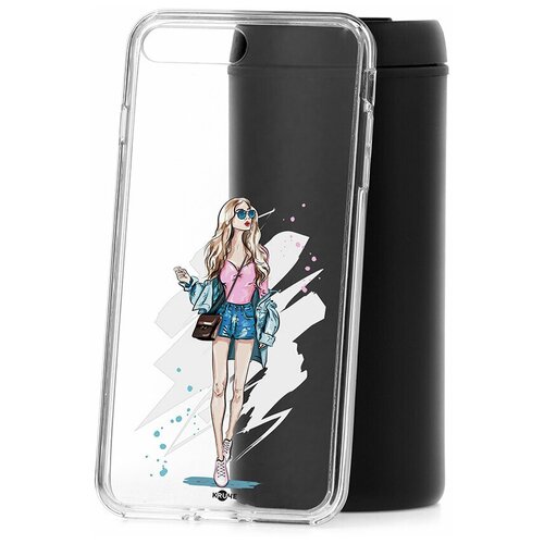 фото Чехол для apple iphone 8 plus / 7 plus kruche print fashion girl / чехол для apple iphone / чехол с рисунком / чехол с принтом / чехол для айфон / бампер на айфон / чехол накладка для iphone / противоударная накладка для iphone / защита для iphone / защита на айфон / cиликоновый чехол для iphone / пластиковый чехол на iphone / защитный чехол для iphone кruче