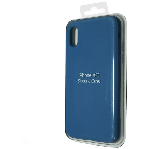 фото Чехол-накладка для iphone x/xs silicone case закрытый синий деним (20) nl