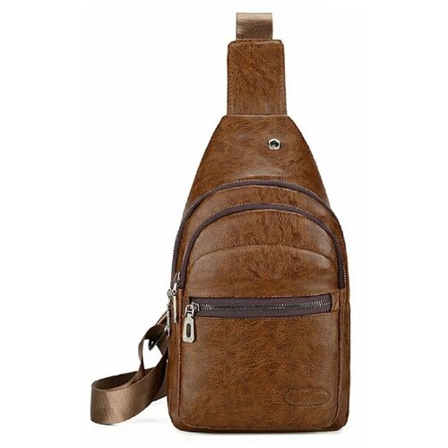 фото Однолямочный кожаный рюкзак rotekors gear rg6018-1 коричневый