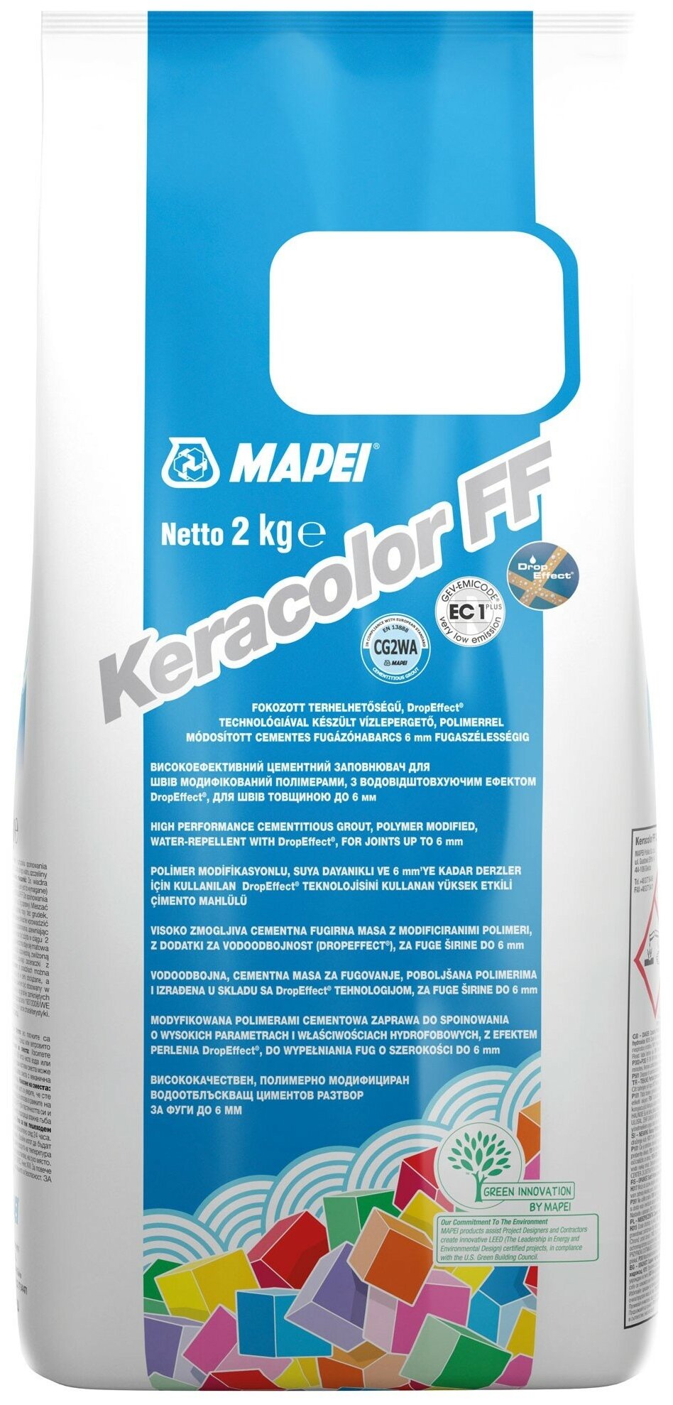 MAPEI Затирка KERACOLOR FF № 111/2кг (Светло-серый) 5QA011102A