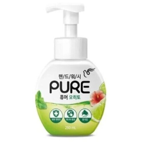 Pigeon Corporation Пенное антибактериальное мыло для рук Pigeon Pure Mojito Hand Wash экстрактами розмарина и прополиса, аромат освежающего мохито, 250 мл