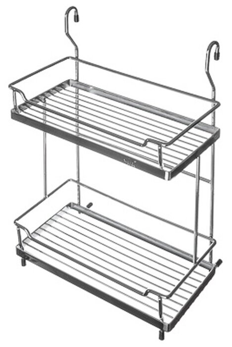 Полка двойная для кухни на рейлинг 16мм, 280x180x405мм
