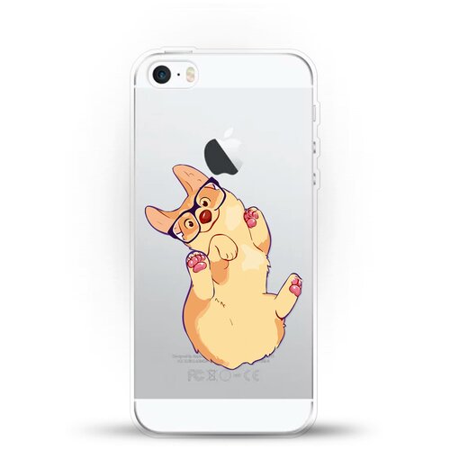 фото Силиконовый чехол корги в очках на apple iphone 5/iphone 5s/iphone se andy & paul