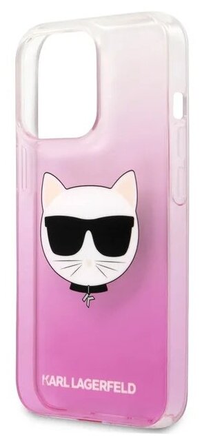 Lagerfeld для iPhone 13 Pro Max чехол PC/TPU Choupette Hard Gradient Pink