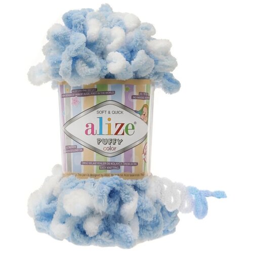 Пряжа Alize Puffy color, 100 г, 9 м, 4 шт., 5865