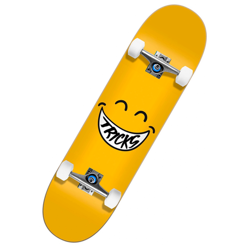 фото Скейтборд tricks skateboards smiley complete 7.375", 31.48x7.38, желтый