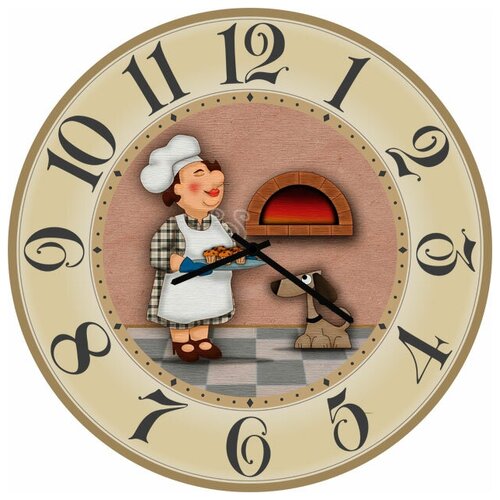 фото Svs настенные часы svs 3002684 повар у печи