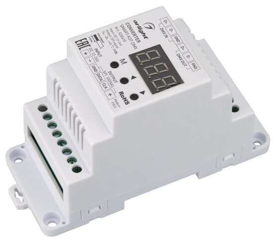 Конвертер SMART-K37-DMX (12-24V, SPI, DIN, 2.4G) (Arlight, Металл)