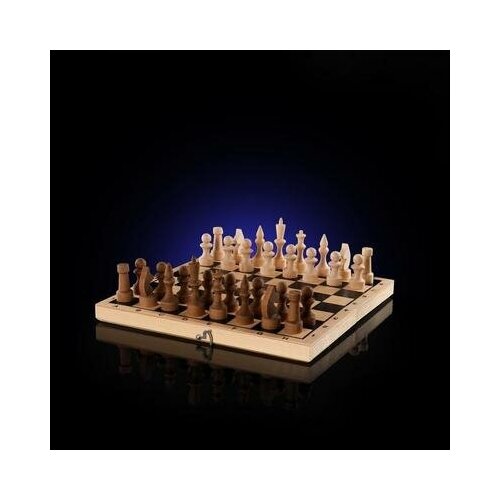 игра настольная шахматы доска дерево 29х29 см микс Шахматы Основа (доска дерево 29х29 см, фигуры дерево, король h=7.2 см, пешка h=4.5 см) микс 3814985