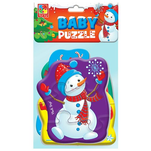 фото Мягкие пазлы baby puzzle "новогодние приключения" 4 картинки, 16 эл. vladi toys