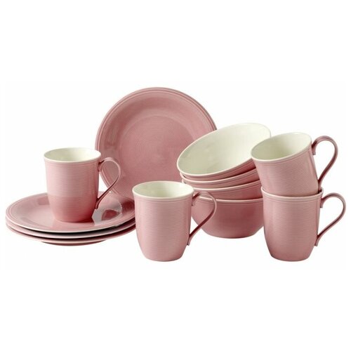 фото Villeroy & boch набор посуды для завтрака розовый, 12 предметов, color loop vivo villeroy & boch