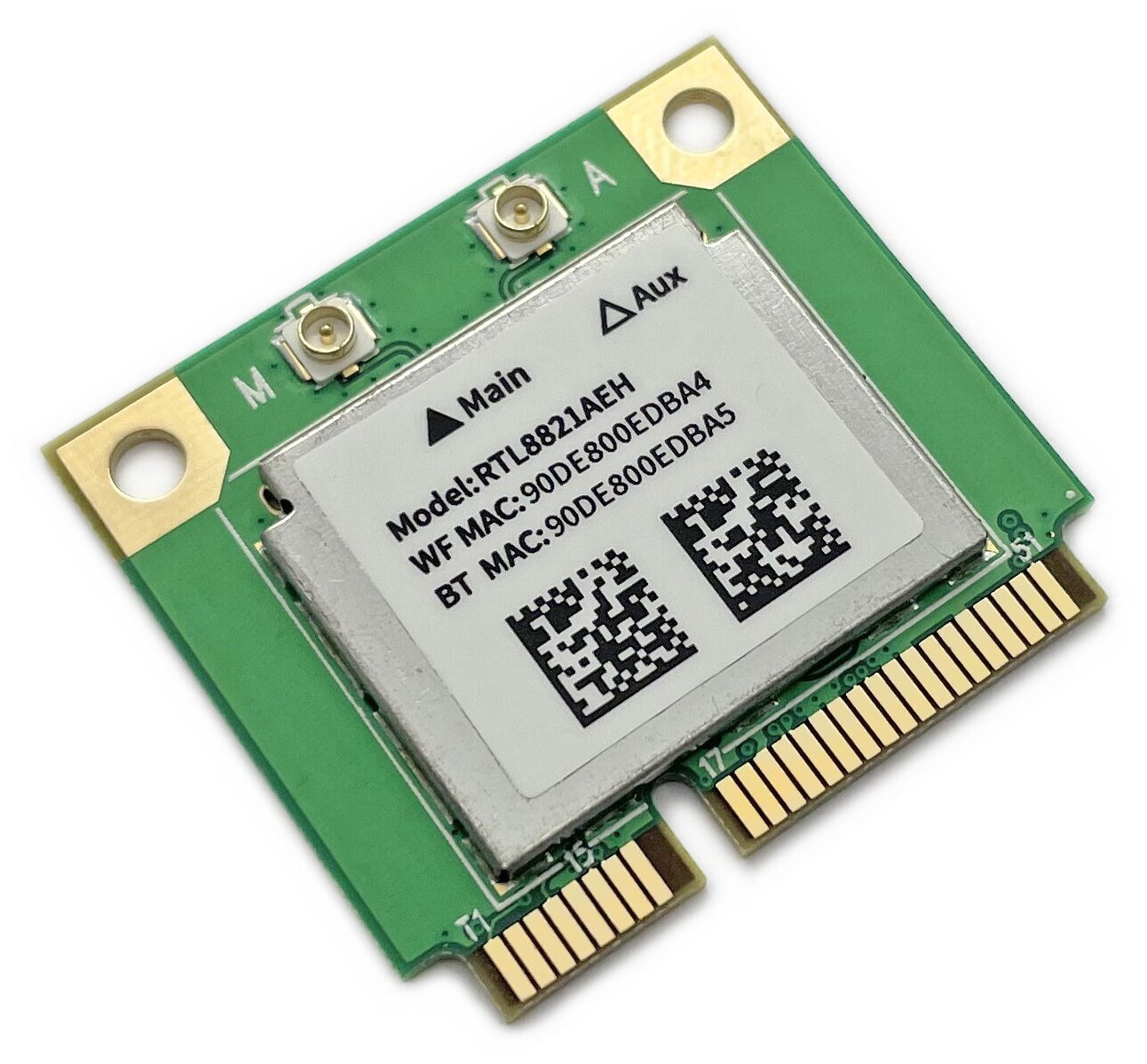 Адаптер WiFi Realtek RTL8821AE (Mini PCI-E half-size, B/G/N/AC, 433 Mbit/s, 2.4/5 Ghz)
