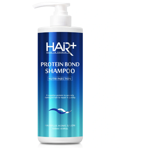 фото Hair plus восстанавливающий шампунь с протеинами для сильно поврежденных волос protein bond shampoo, 1000 мл hair+