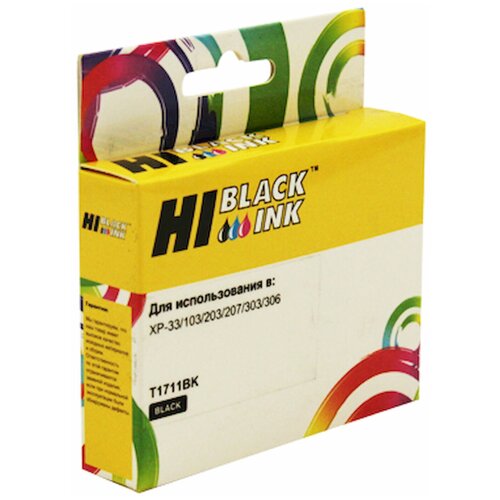 Картридж Hi-Black T1711, черный, для струйного принтера, совместимый струйный картридж t1711 black для принтера эпсон epson expression home xp 207 xp 303 xp 306