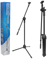 Стойка для микрофона Boom Mic Stand 200 см, наклонного типа журавль, алюминиевая, черная