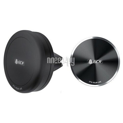 Держатель магнитный автомобильный для телефона на решетку вентиляции в дефлектор автомобиля + пластина (GCR-CMH1), черный; черный, м