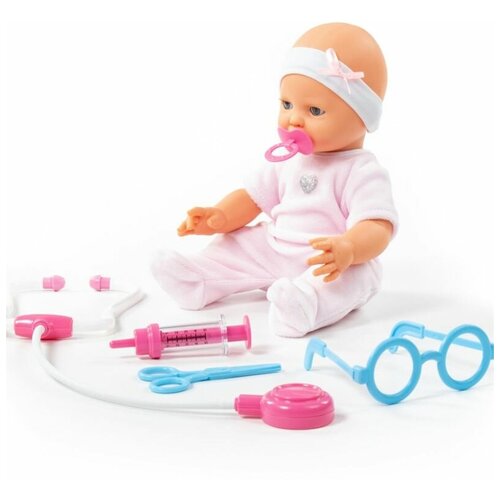 фото Кукла полесье полесье пупс "забавный" (35 см) с соской + набор "доктор" (4 элемента) (в коробке)