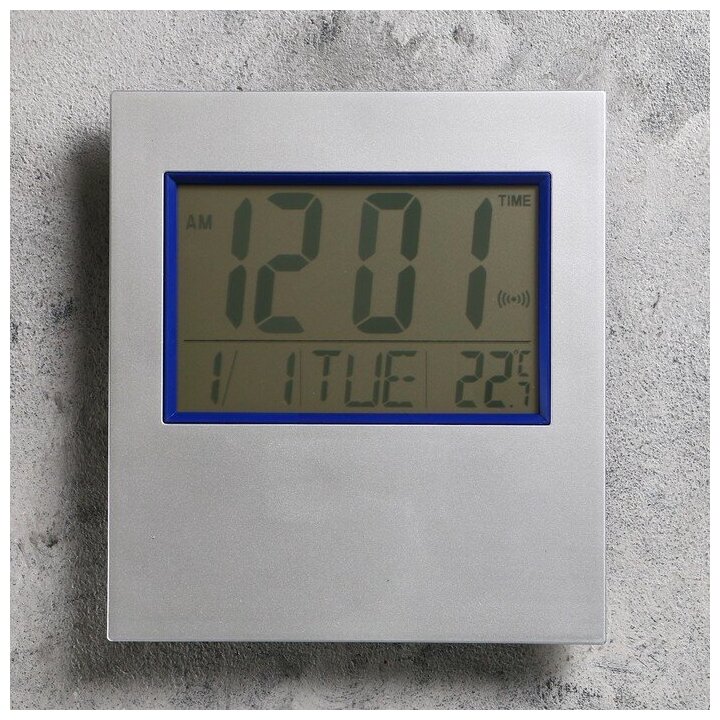 Часы электронные настенные ТероПром 2590511, настольные, с будильником, 17.5 х 2 х 19 см